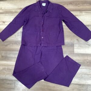 Hot Cotton By Marc Ware Plum Large Top And Bottom Set 💯% Cotton Made In USA
